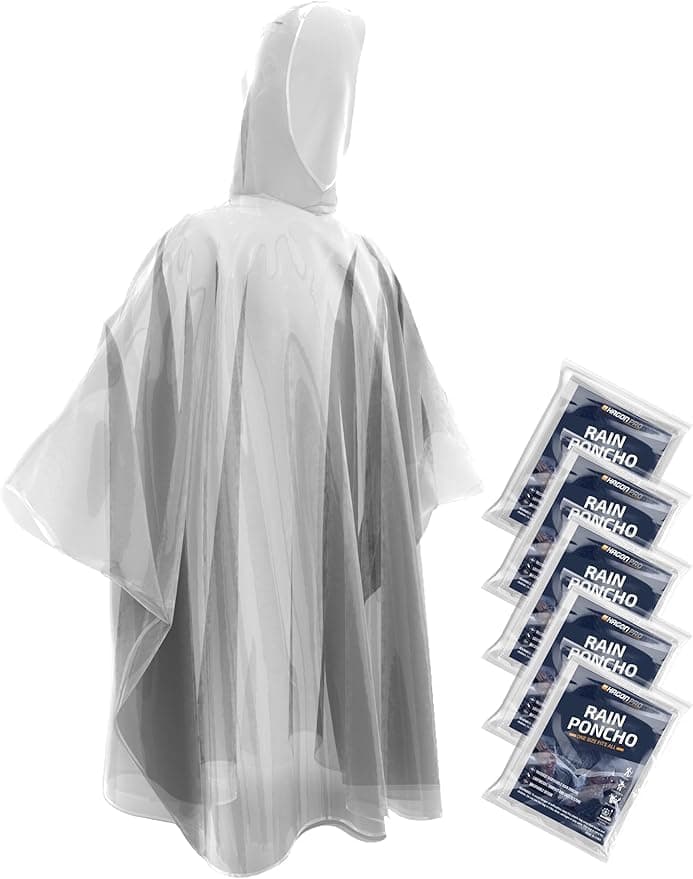 Disposable rain ponchos (5-pack)