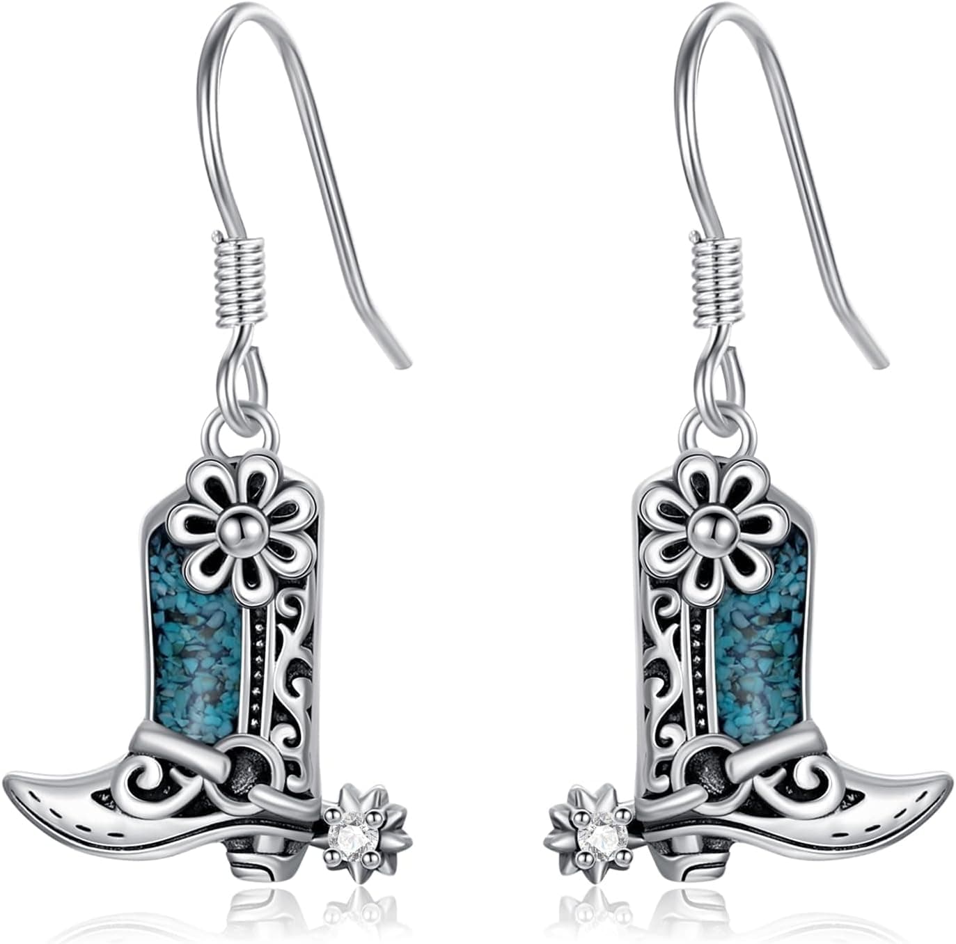 Turquoise sterling dangle earrings
