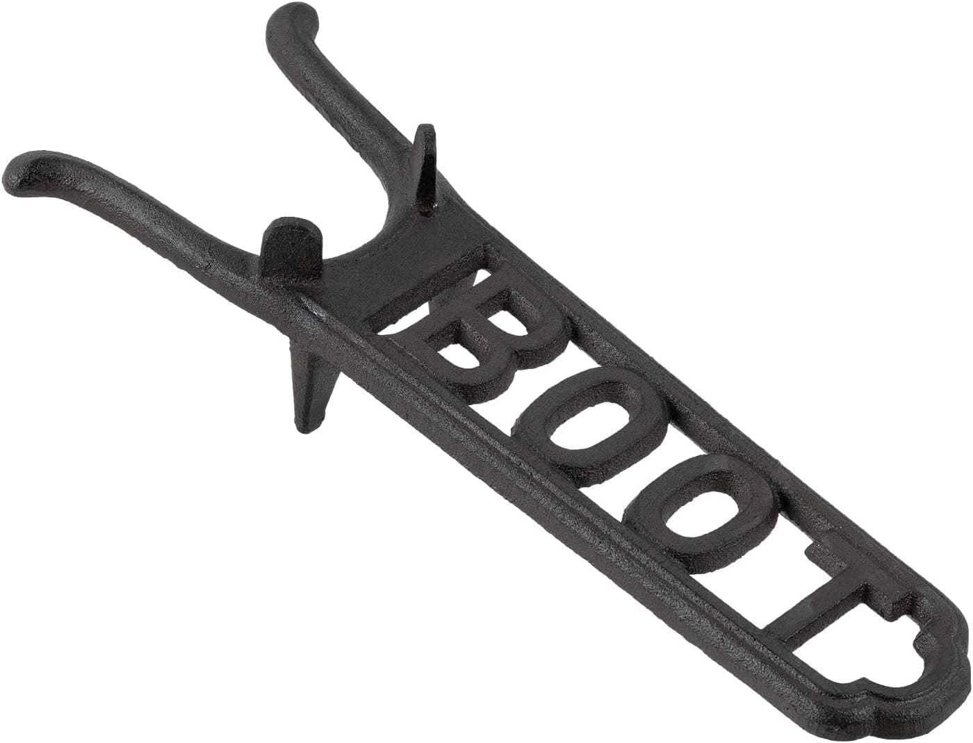 Cast iron boot jack with rubber pad