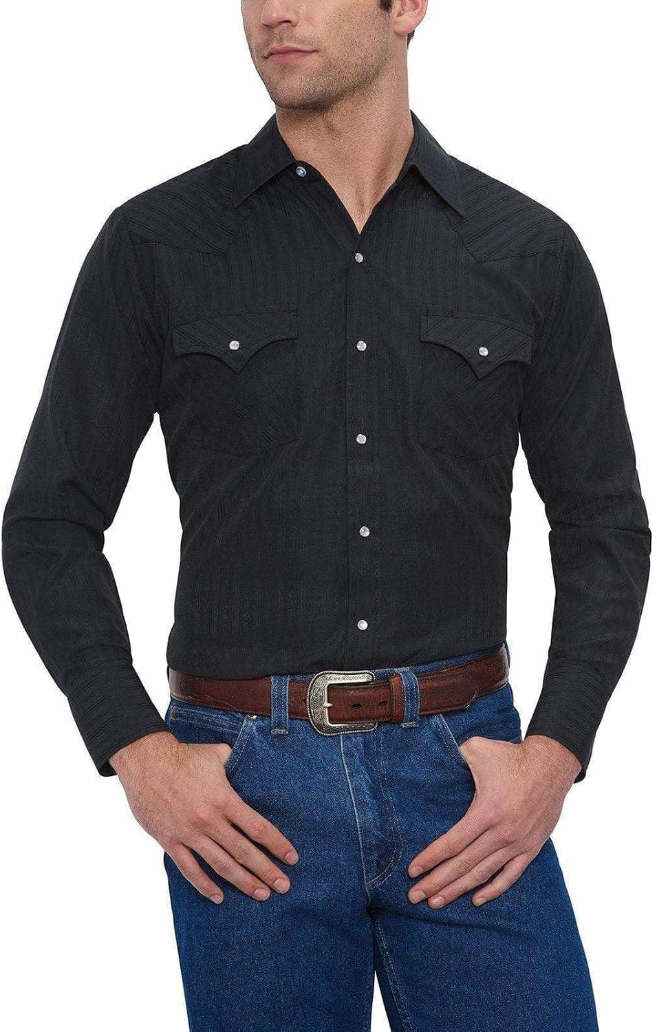 Ely Cattleman tone-on-tone snap shirt