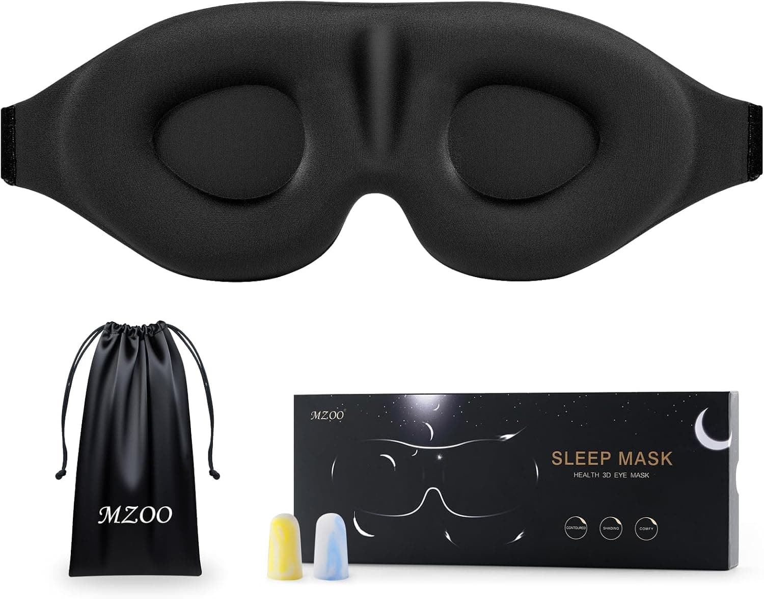 Contoured silk eye mask