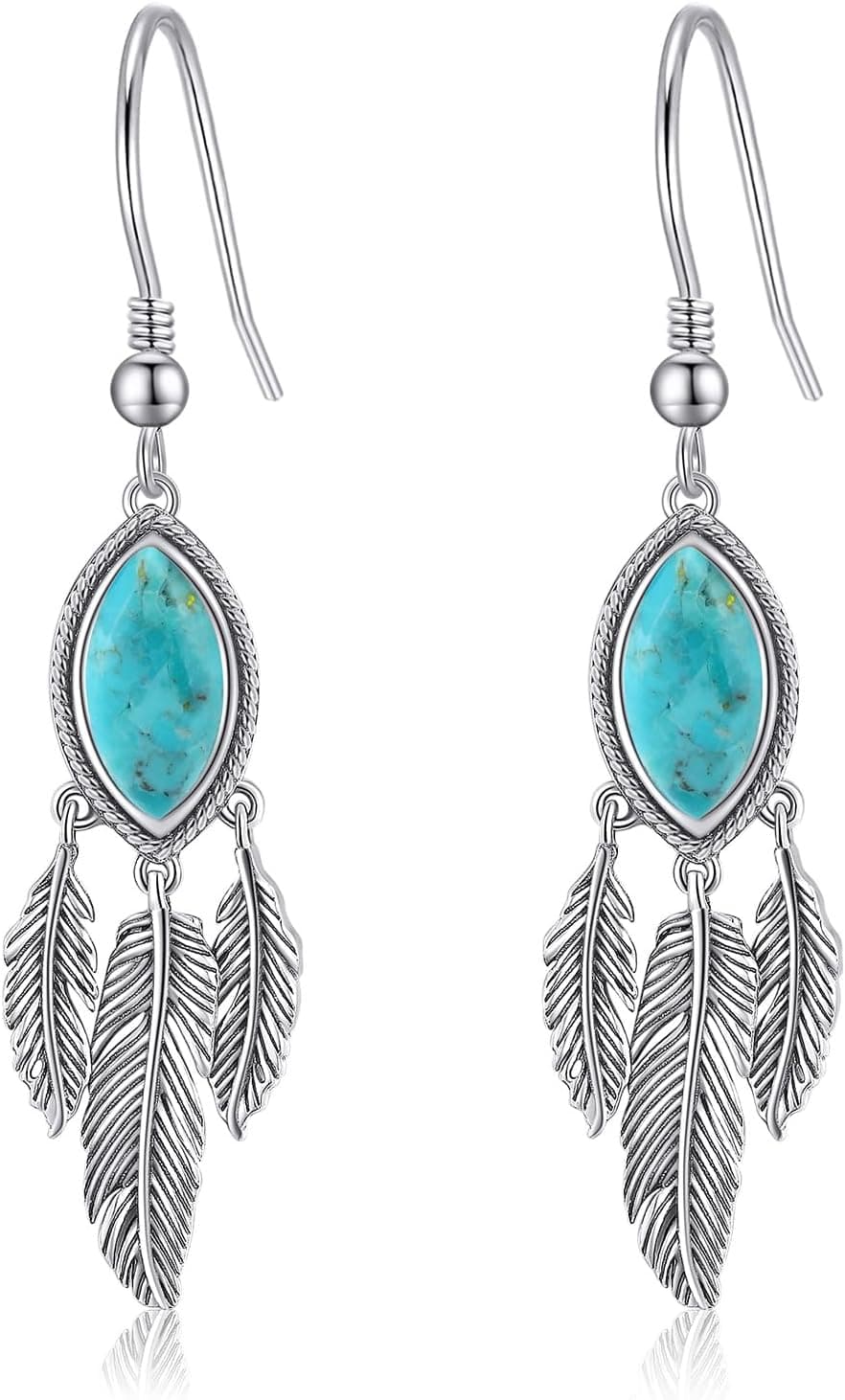 AVECON turquoise feather earrings