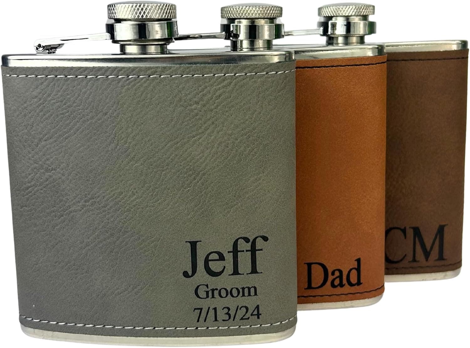 Engraved hip flask gift set (8oz)