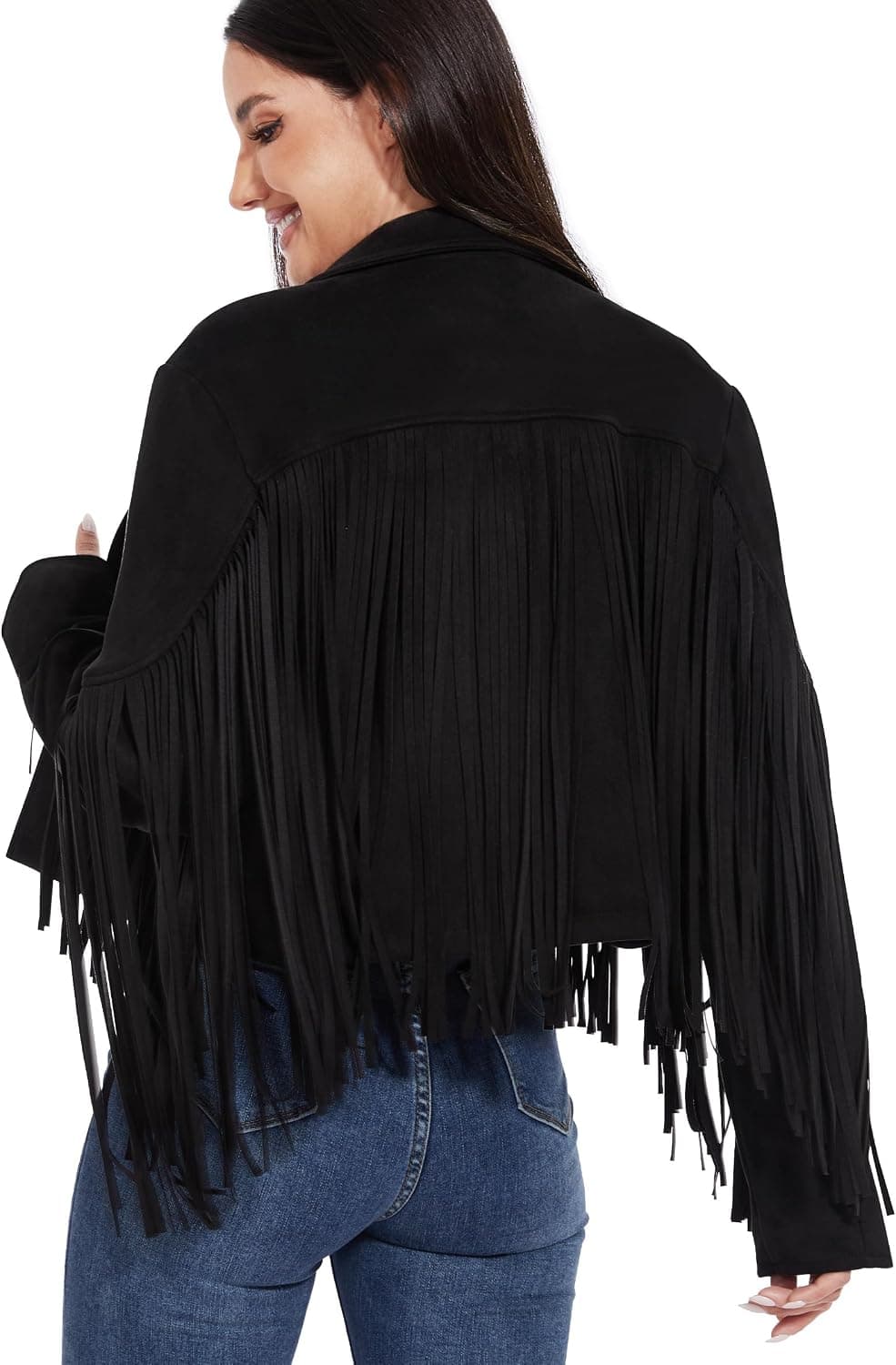 Fahsyee fringe suede coat