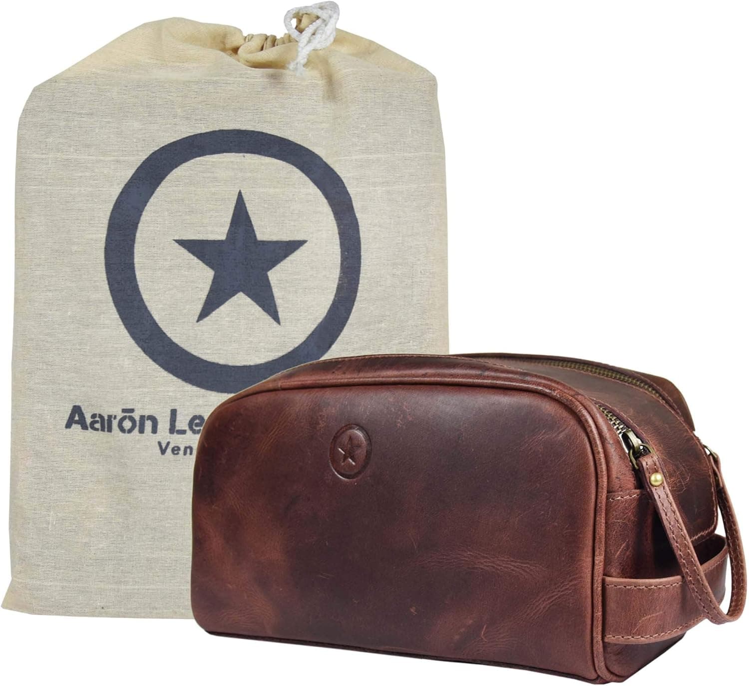 Aaron Leather vintage dopp kit