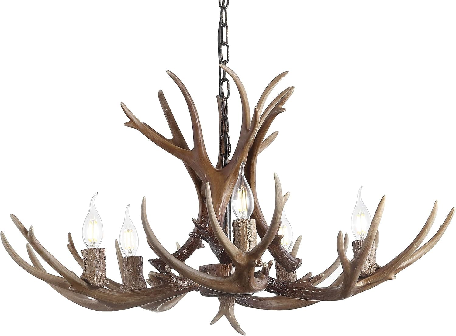 Faux antler chandelier (5-bulb)