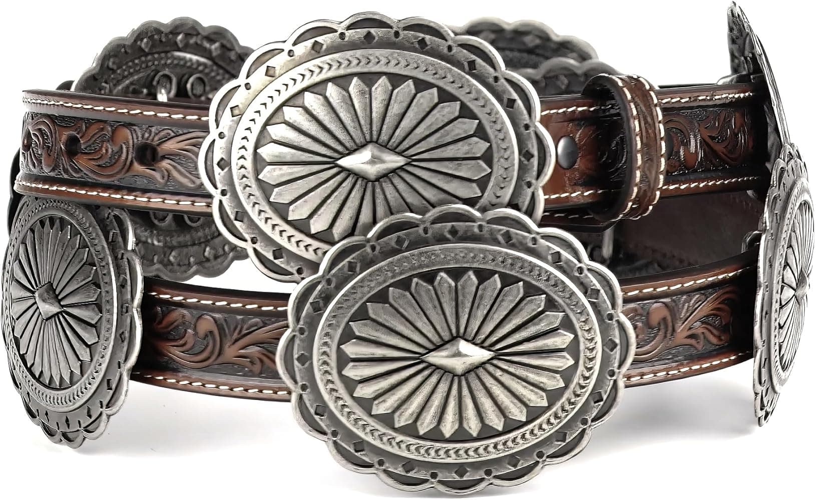 Ariat tooled leather concho belt