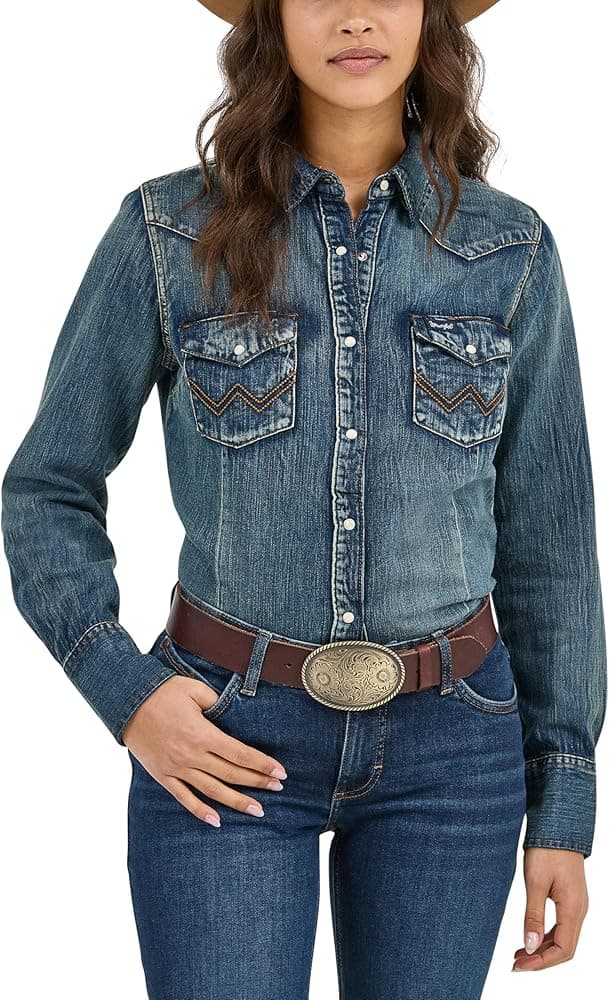 Wrangler western snap work shirt