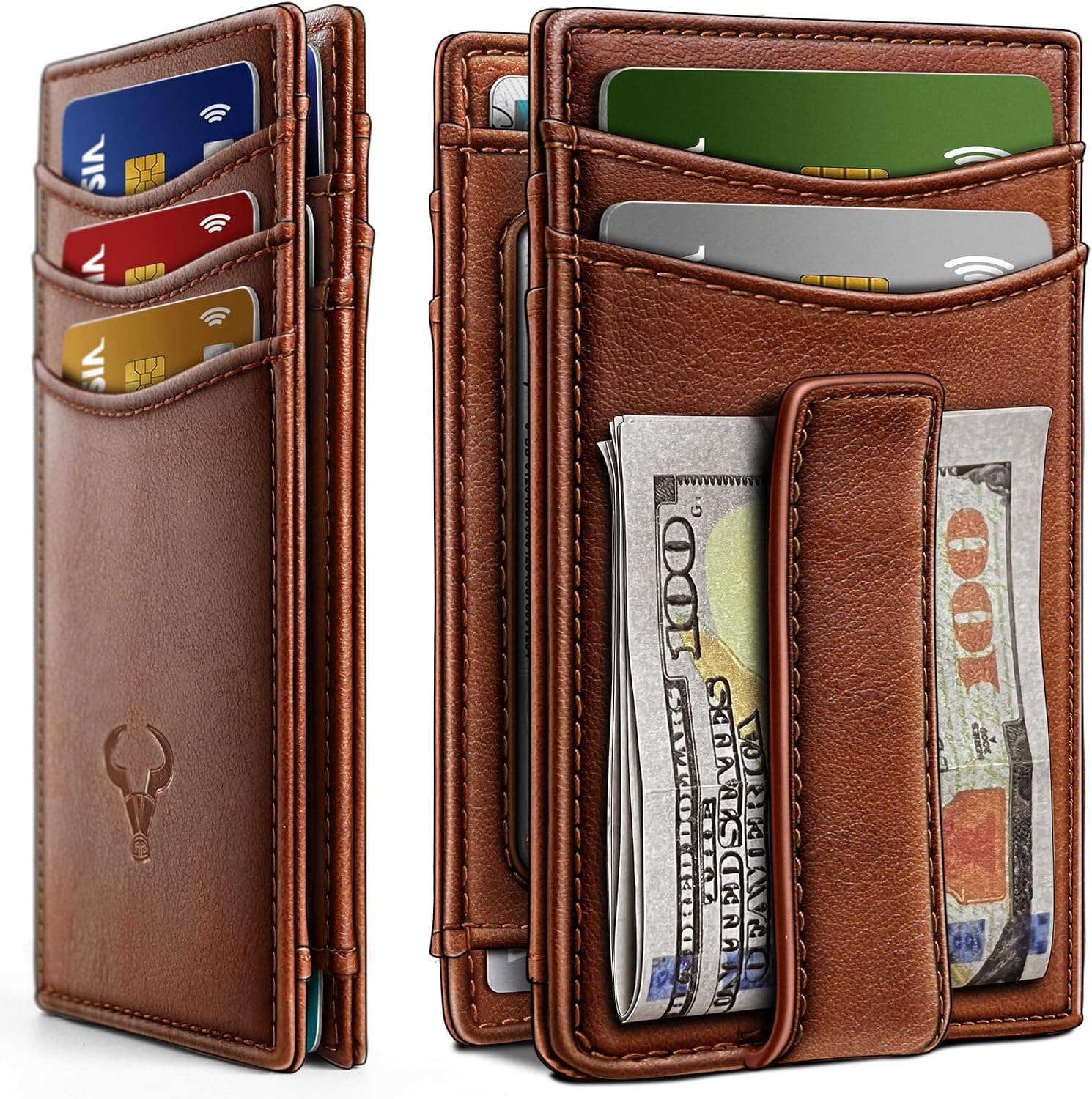 Slim leather card wallet (front-pocket)